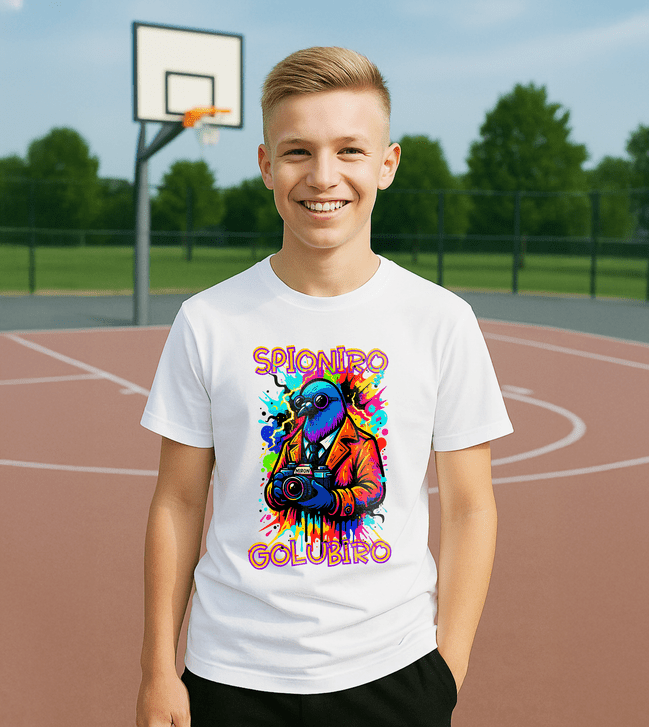 Spioniro Golubiro 2 tričko biele - Italian Brainrot - 5XS (116)