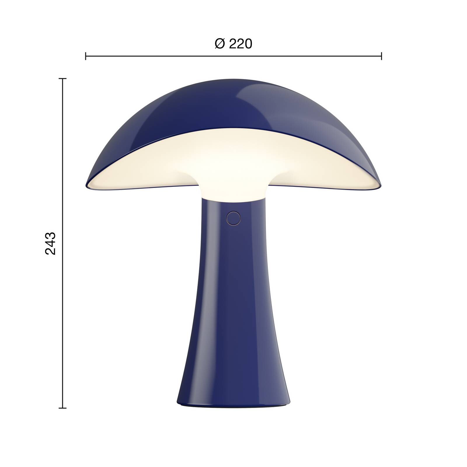 Louis Poulsen LED stolná lampa Rumee 220, modrá, IP44