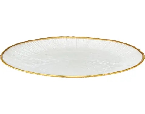 Dezertný tanier Dia 21 cm, biela/zlatá%