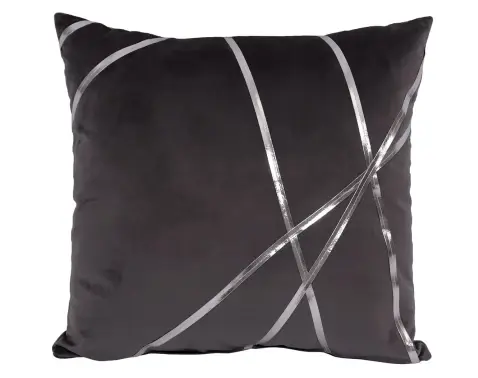 Dekoračný vankúš Vanessa 45x45 cm, antracitovými s pruhmi%