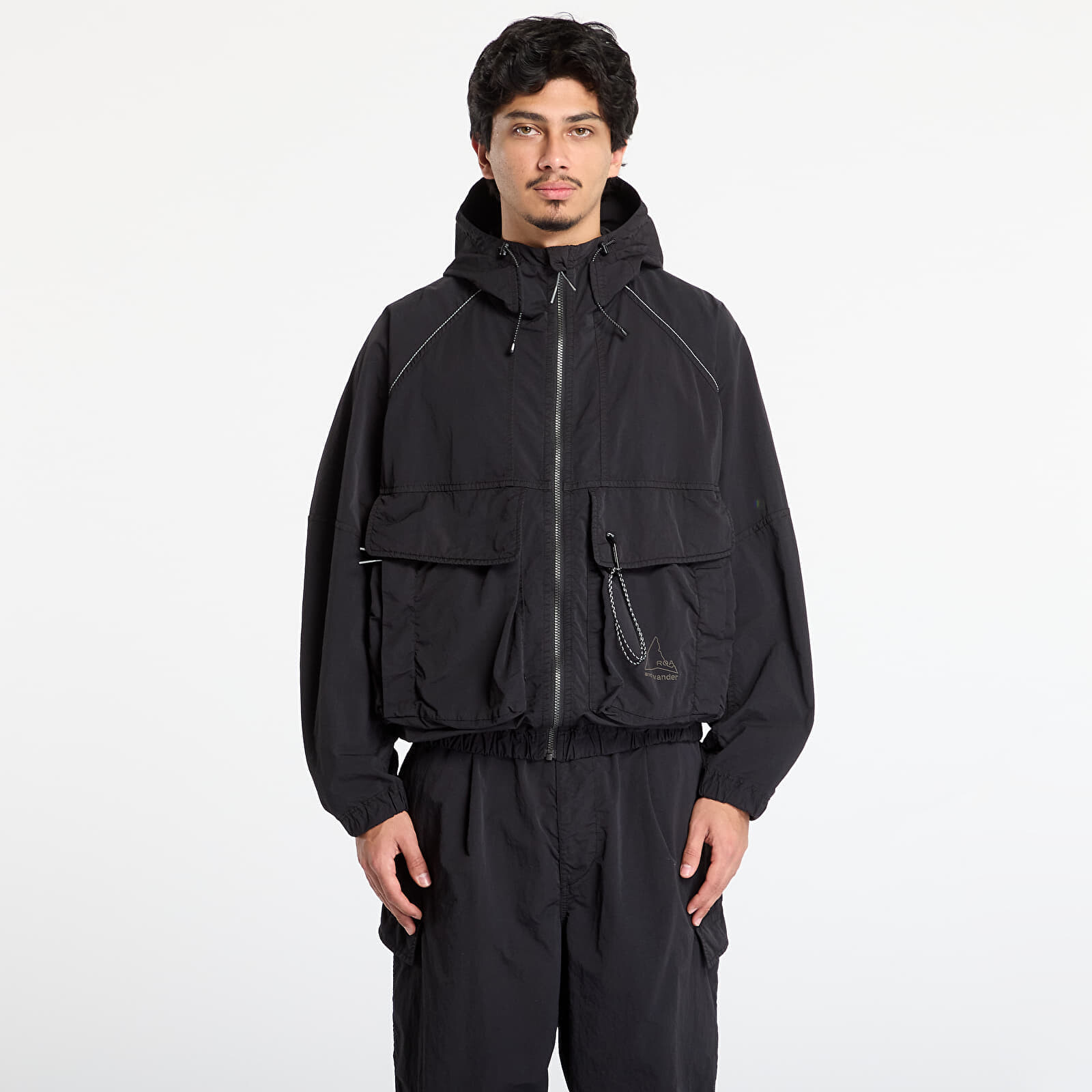 Bunda ROA x And Wander Garment Dye Nylon Hooded Jacket UNISEX Black S