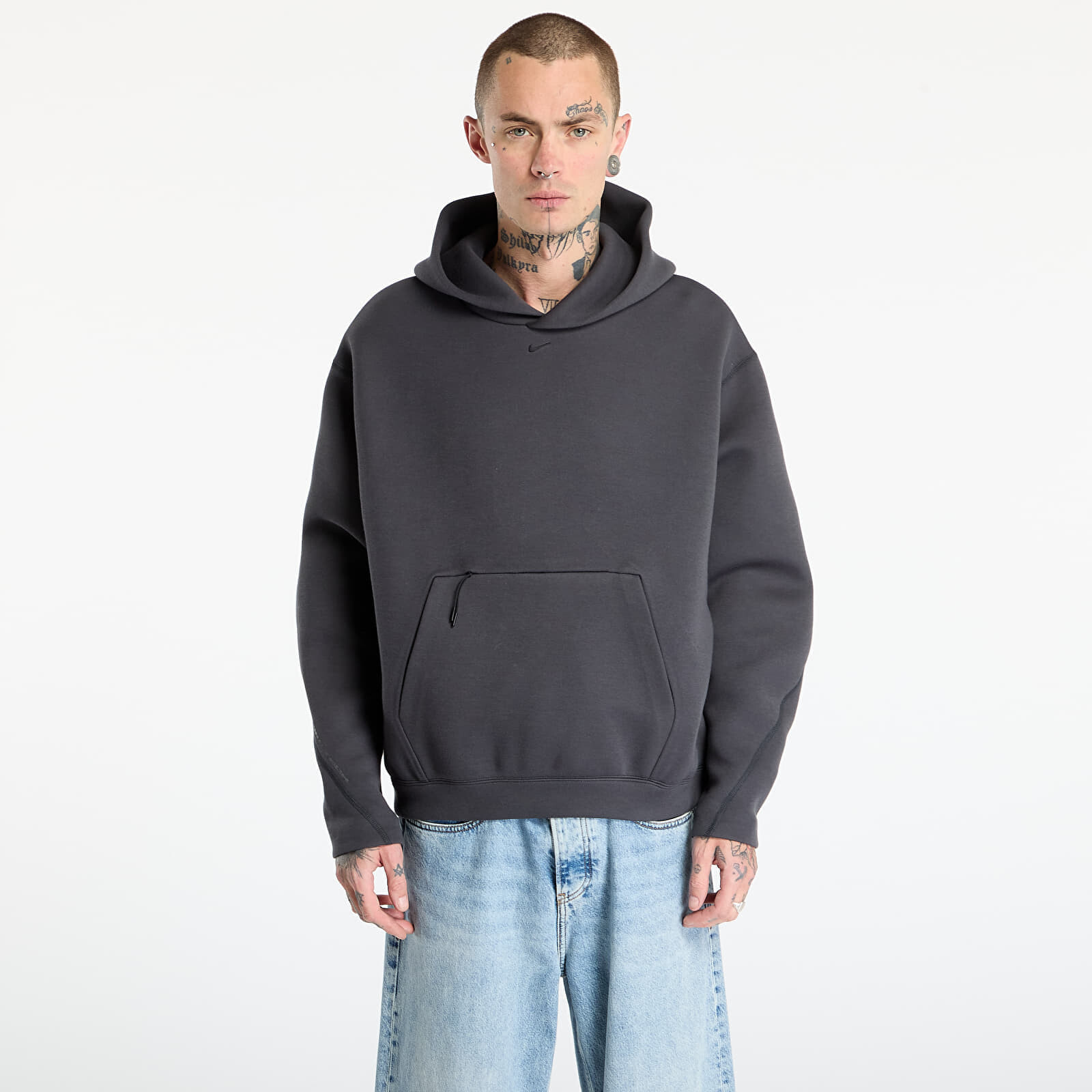 Mikina Nike Tech Men's Fleece Oversized Hoodie Anthracite/ Black XL