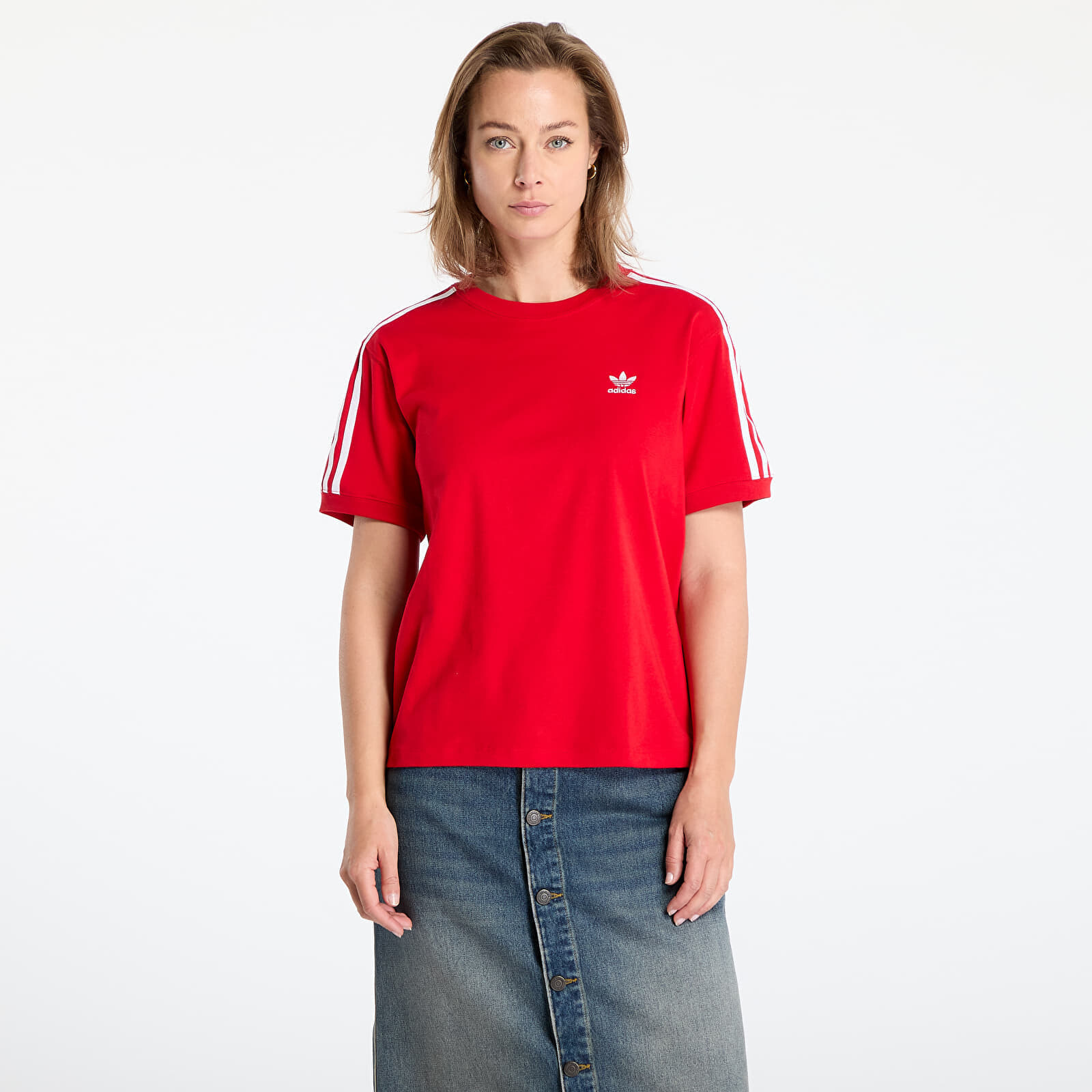 Tričko adidas 3 Stripe Tee Better Scarlet S