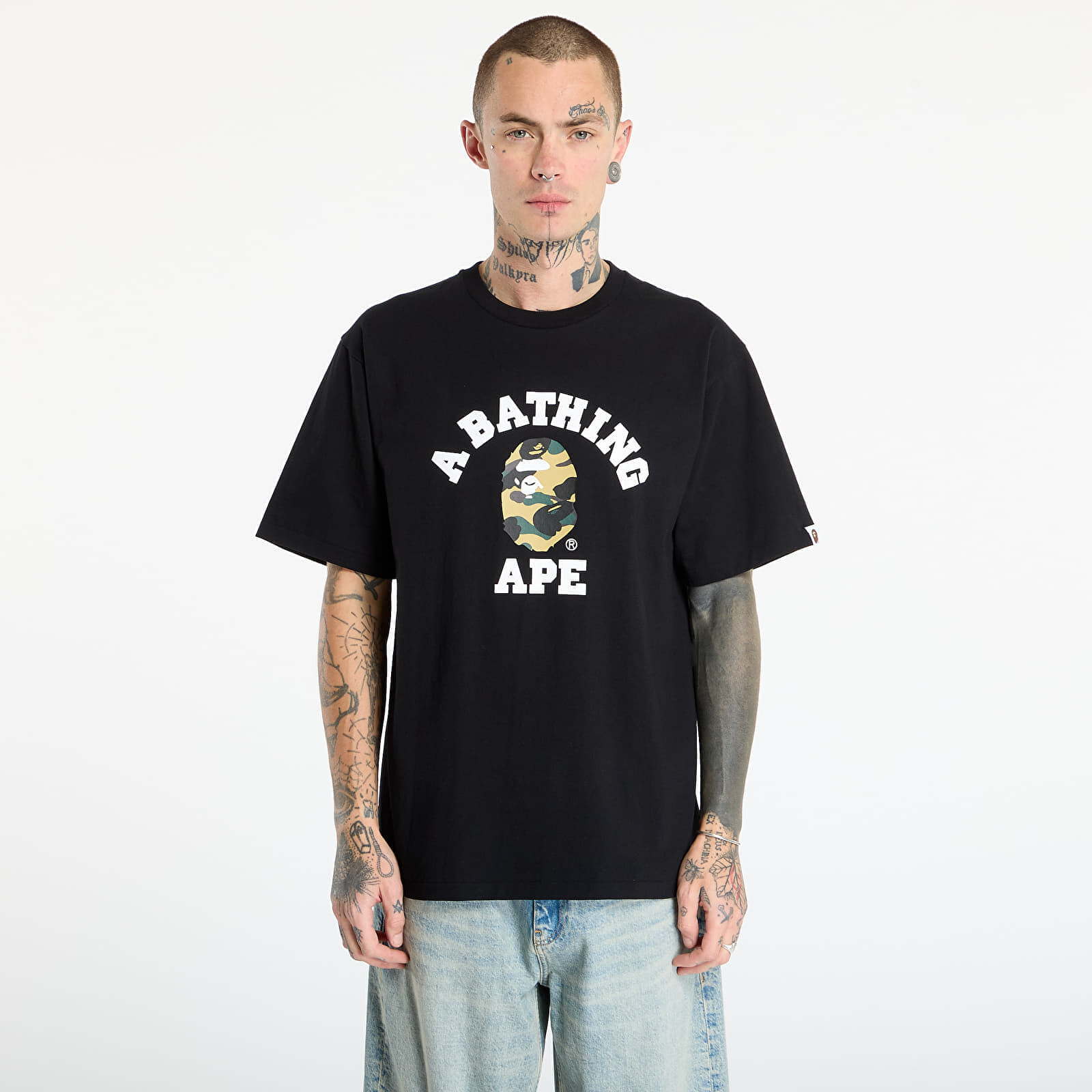 Tričko A BATHING APE 1St Camo College Tee UNISEX Black/ Ye M