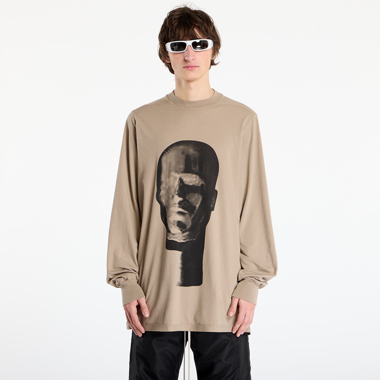 Tričko Rick Owens DRKSHDW Jumbo Ls Tee Dirty Pearl/ Black XS