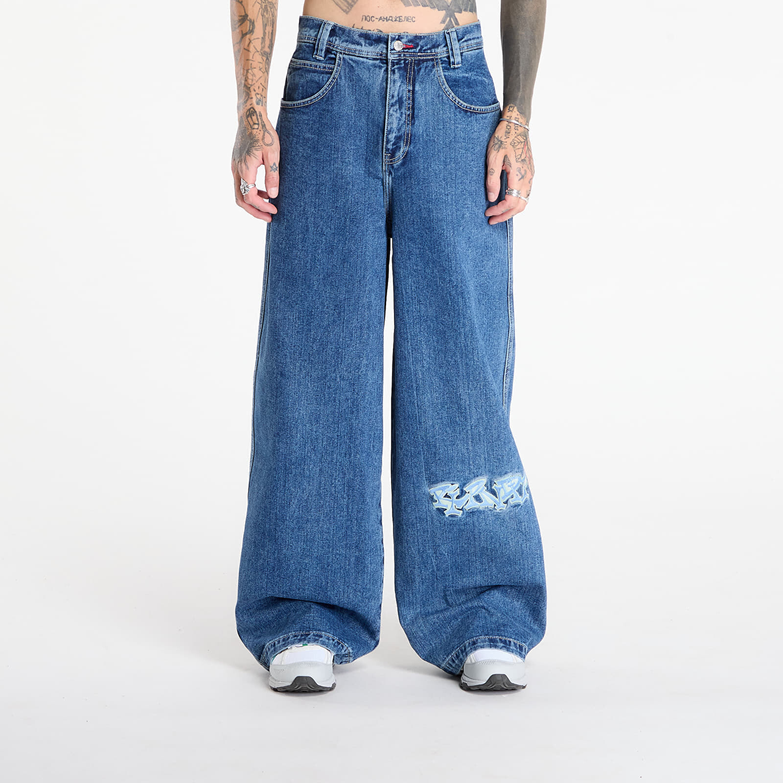 Džínsy RIPNDIP Ace Ultra Wide Leg Pants Medium Wash S