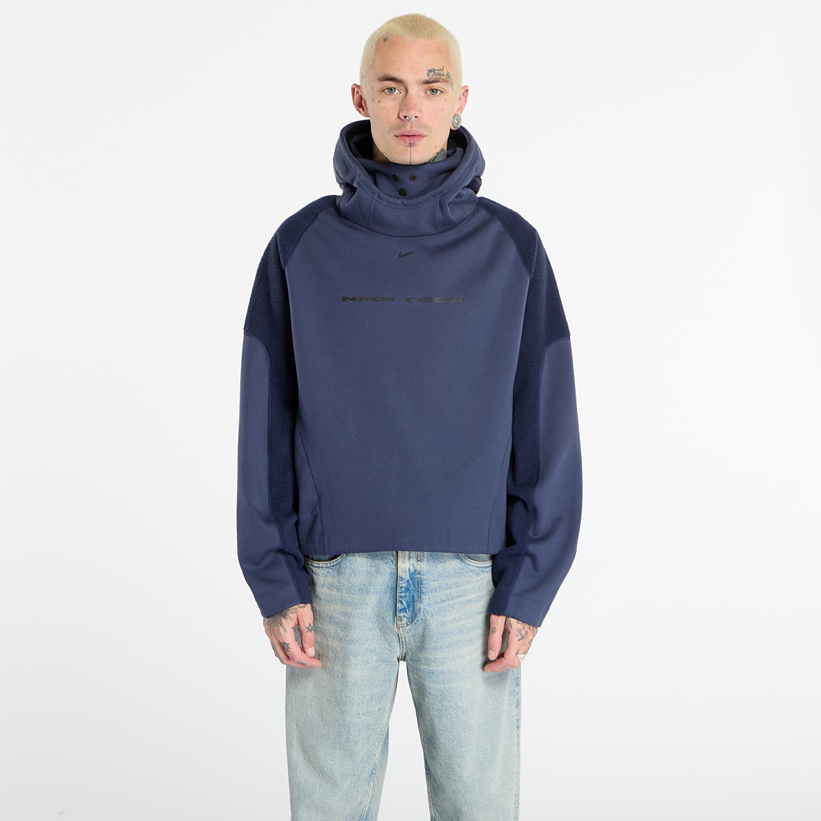 Mikina Nike Tech Boreas Men's Oversized Hoodie Thunder Blue/ Obsidian/ Black XXL