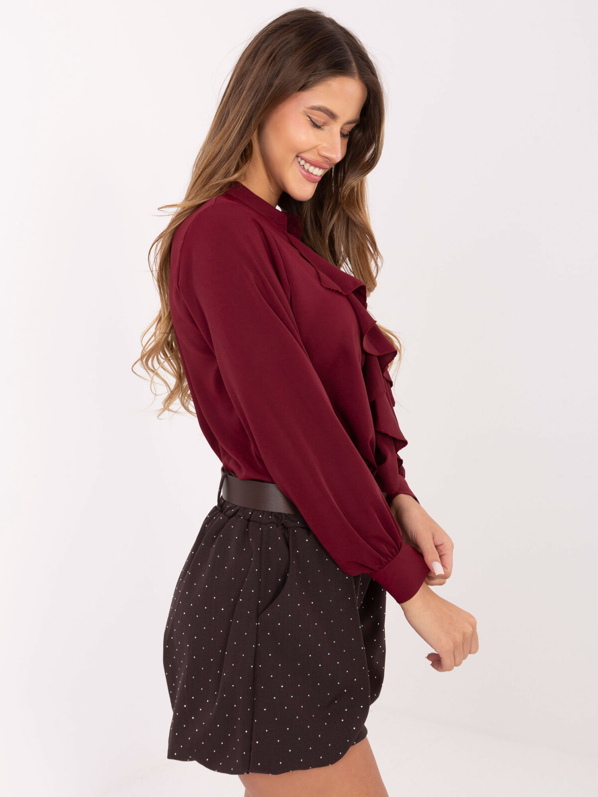 Tmavohnedé módne kraťasy