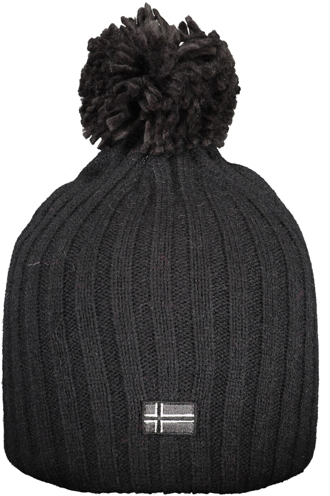 Čierna pletená čiapka s brmbolcom