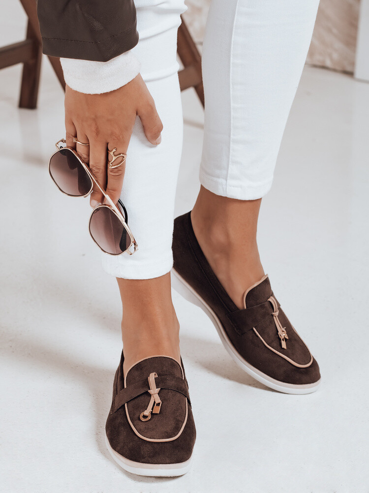 Dámske zamszové mokasíny hnedé