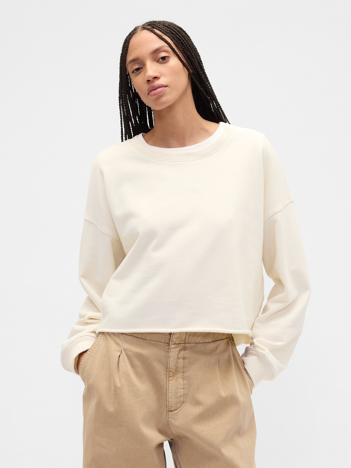 GAP Oversize Crop Sweatshirt Heavyweight - Ladies