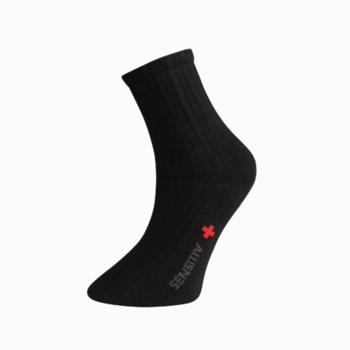 Ponožky pre osoby s objemnými nohami - čierne - Ovecha Veľkosť: L (35-38)