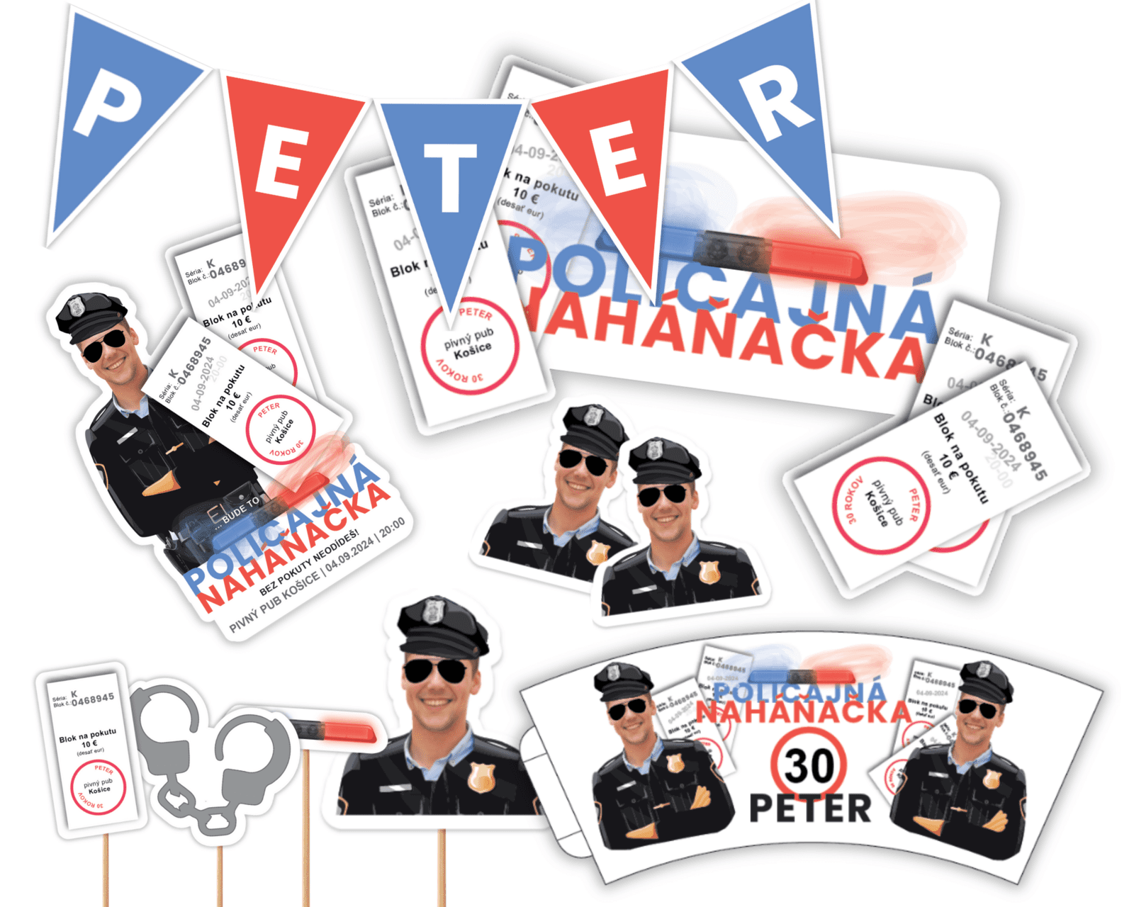 Personal Personalizovaný narodeninový set - Policajná oslava