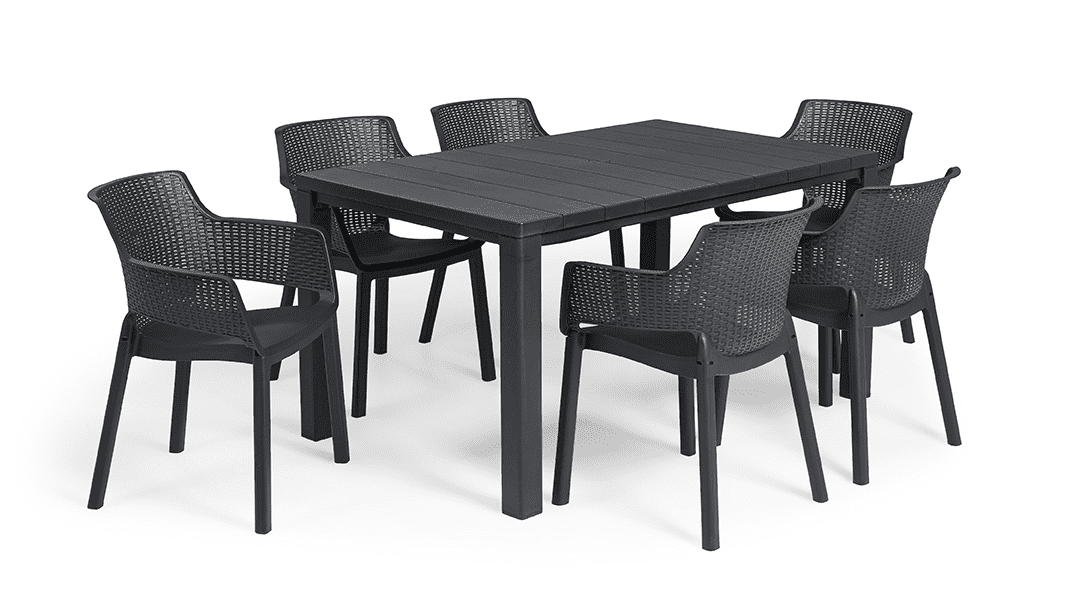 Elvisia Záhradný set ADLEY 6 + 1 | grafit