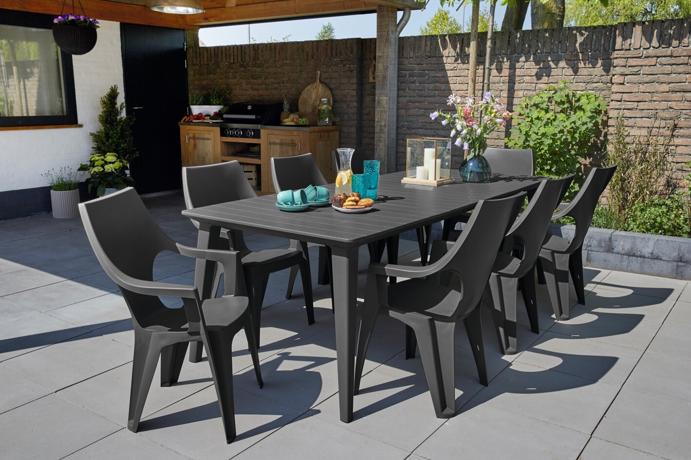 Elvisia Záhradný set RAY 8 + 1 | grafit