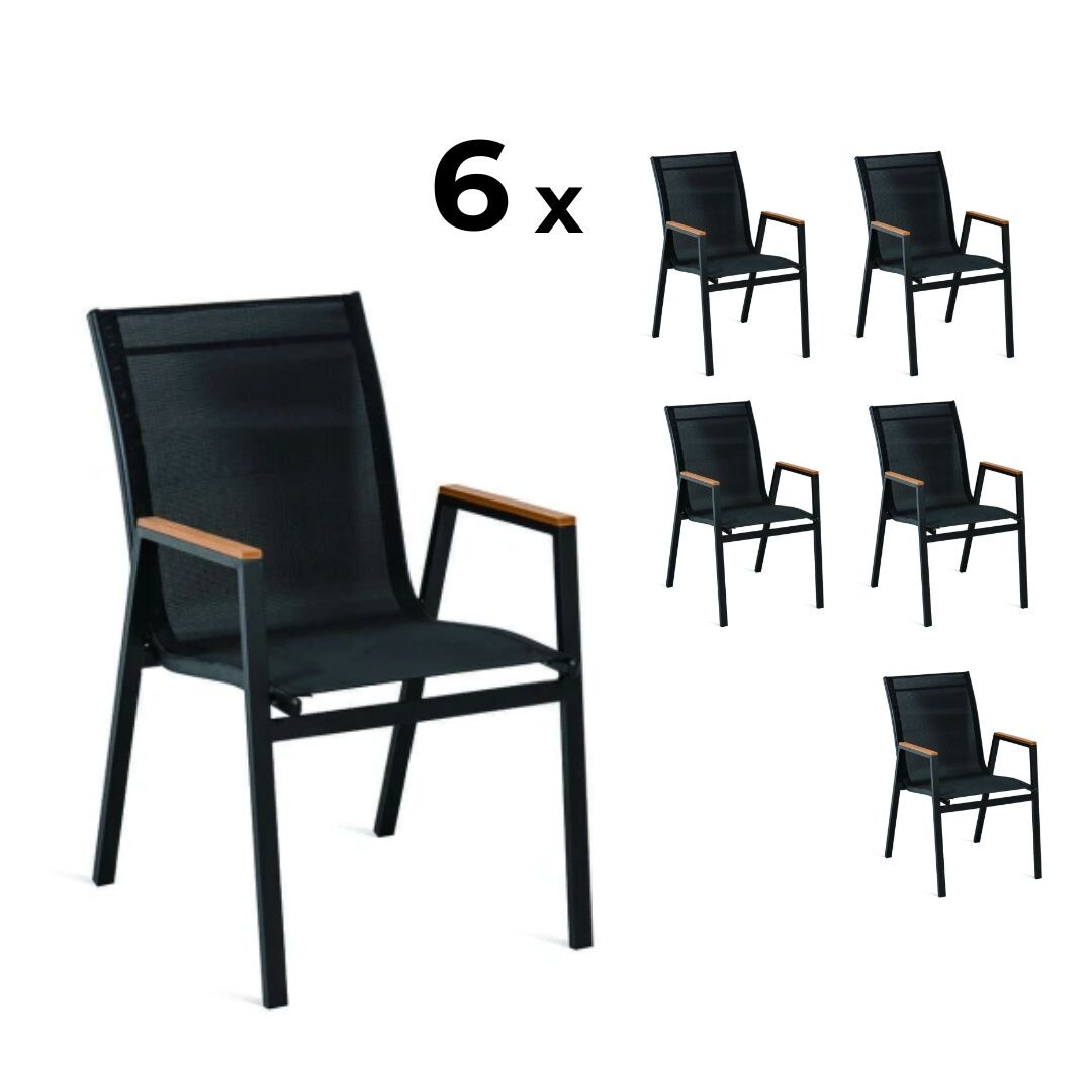 Elvisia Záhradné hliníkové stoličky ISLA | 6 kusov