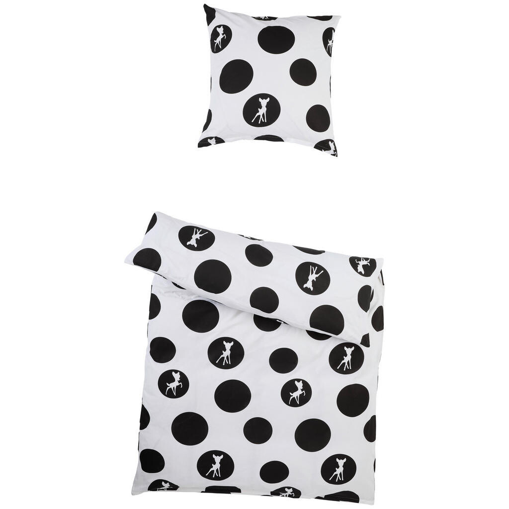 Disney POSTEĽNÁ BIELIZEŇ PRE MLÁDEŽ, renforcé, čierna, biela, 135/200 cm