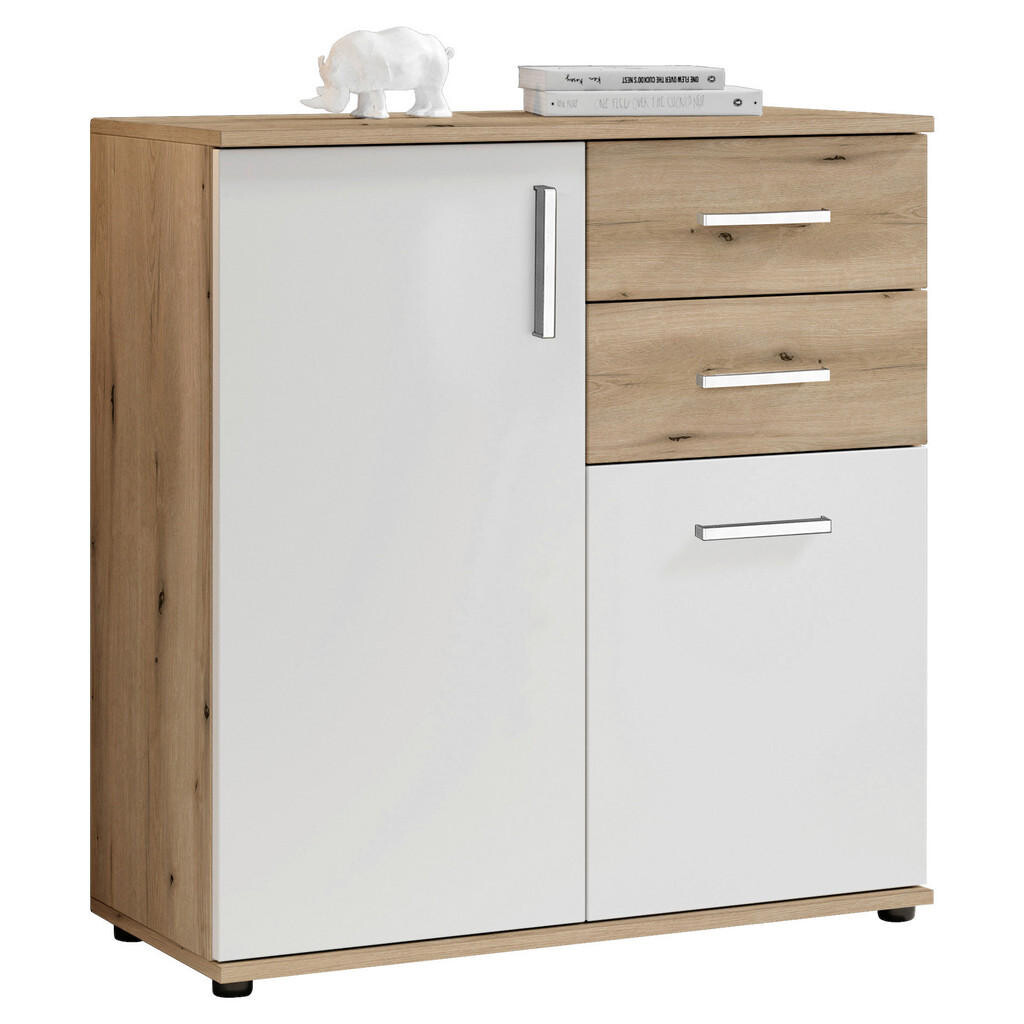 MID.YOU KOMODA, biela, farba duba, 80/84/35 cm