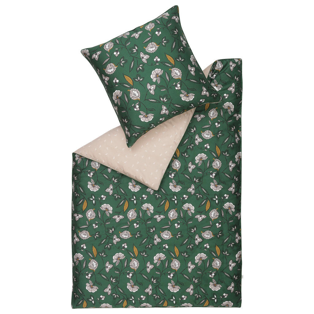 Esprit OBOJSTRANNÁ POSTEĽNÁ BIELIZEŇ, satén, zelená, prírodná farba, béžová, 135/200 cm