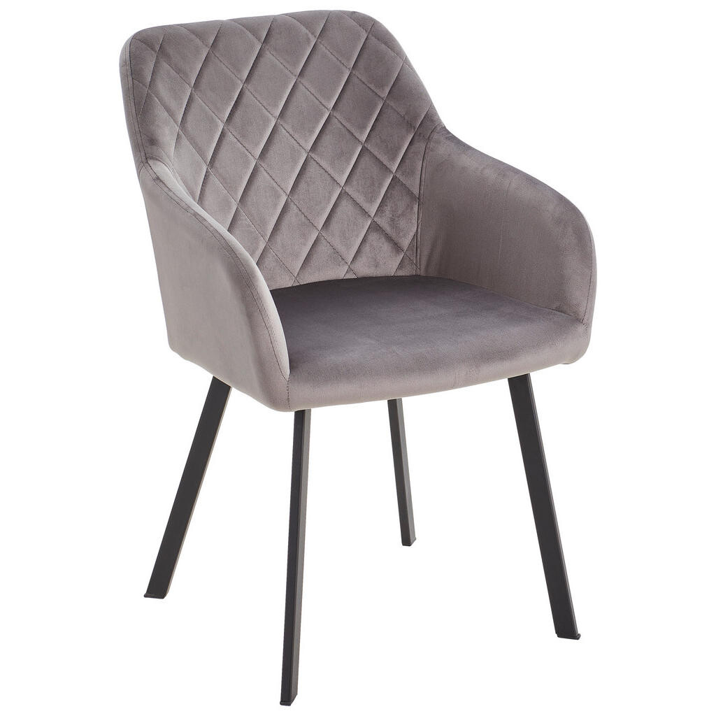 Livetastic STOLIČKA S PODRÚČKAMI, železo, zamat, sivá