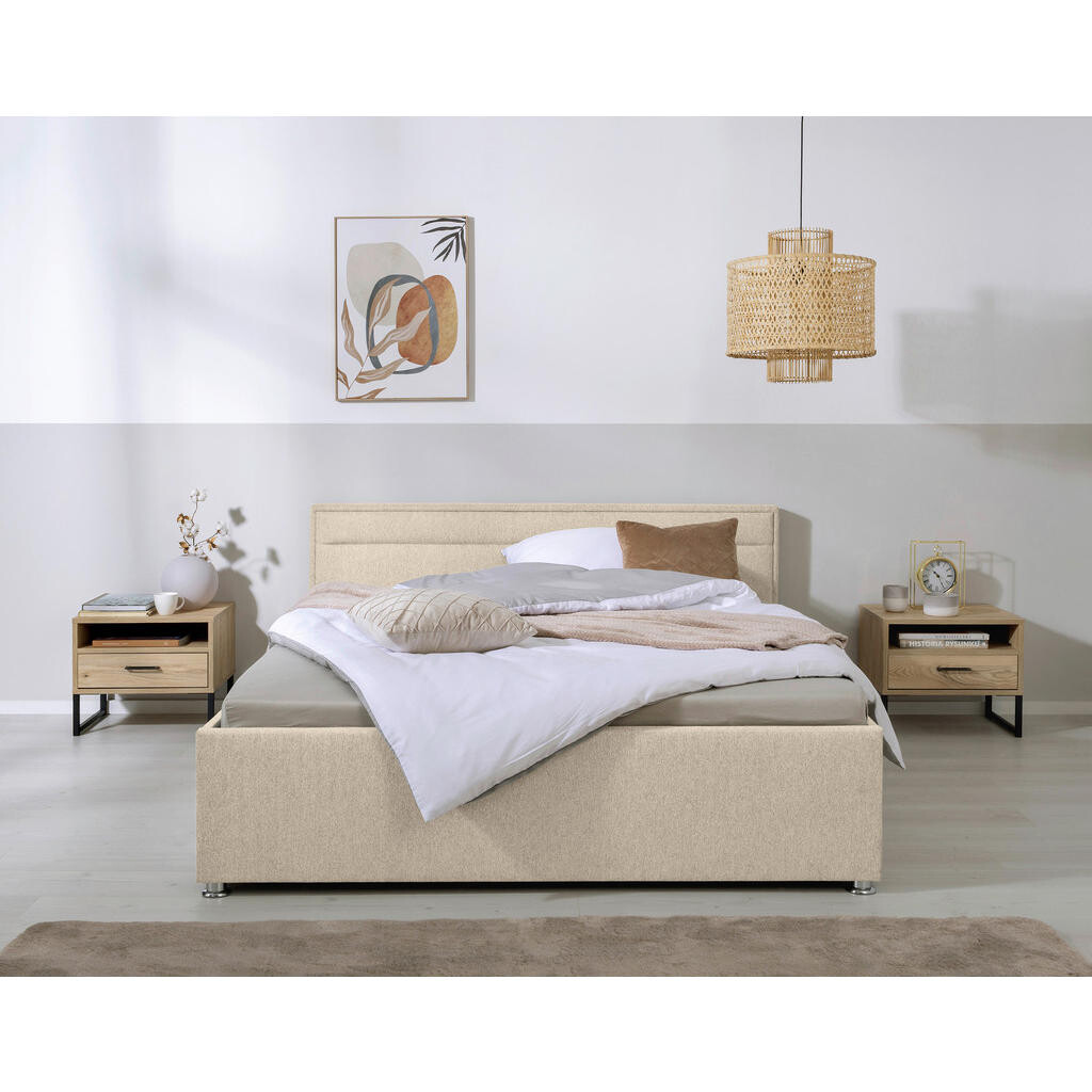 MID.YOU ČALÚNENÁ POSTEĽ, 160/200 cm, béžová