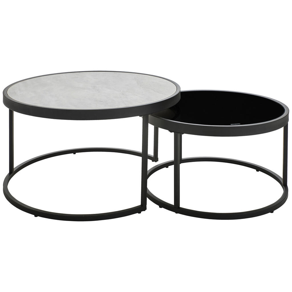 MID.YOU SADA KONFERENČNÝCH STOLÍKOV, čierna, svetlosivá, kov, sklo, keramika, 80/65/80/65/40/38 cm