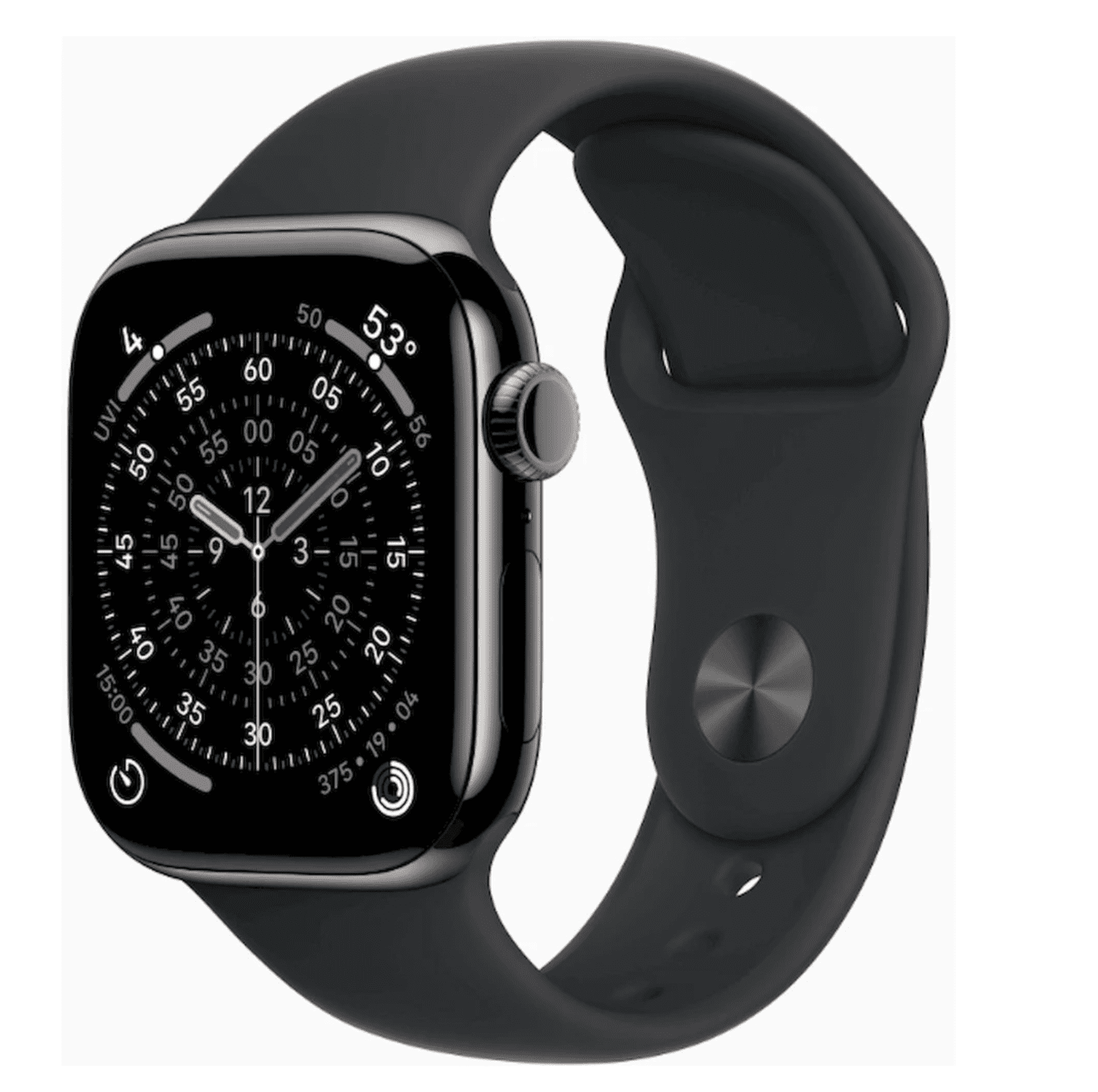 APPLE Watch 11 GPS + Cellular 42mm bridlicovo šedý titán - čierny športový remienok - M/L