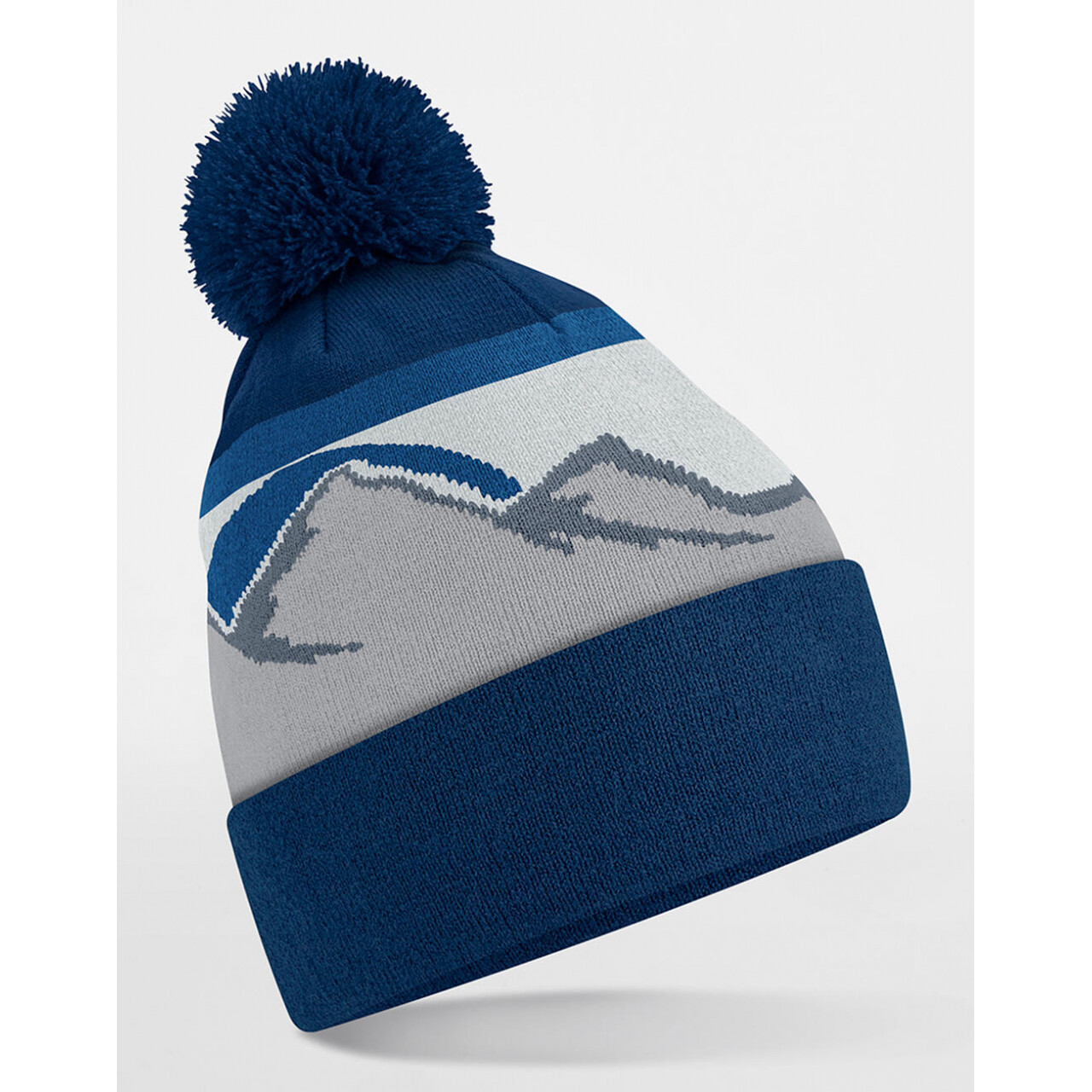 Čiapka s brmbolcom Mountain Peaks Beanie - modrá-sivá
