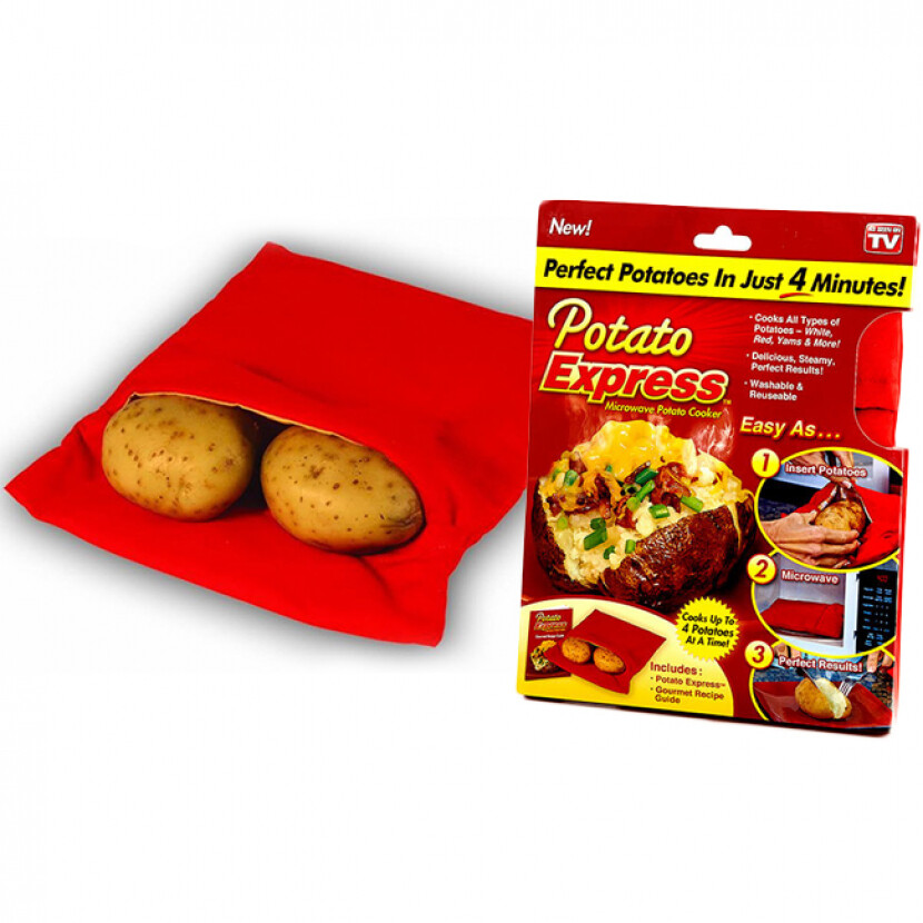 Vrecko na varenie zemiakov v mikrovlnke - červený