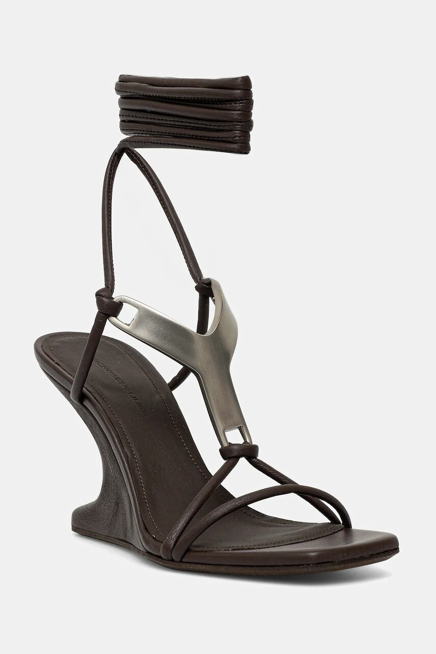 Kožené sandále Rick Owens Lilies Cantilever 8 Hydra Sandals hnedá farba, LI02E3809.LLP