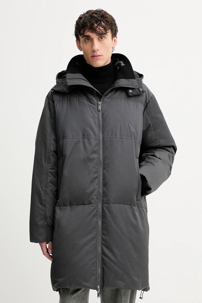 Páperová bunda Iceberg šedá farba, zimná, J020 6404