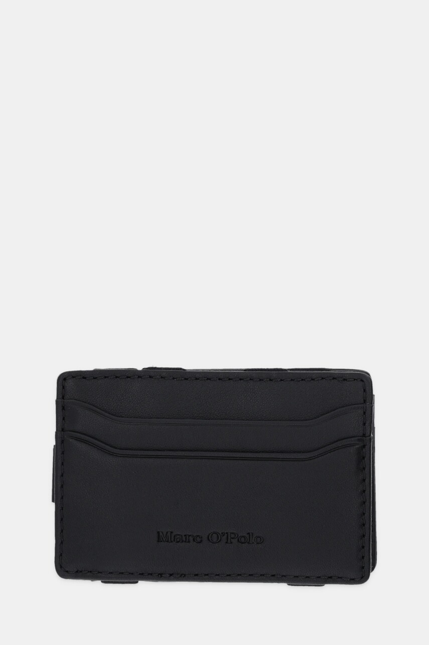 Kožené puzdro na karty Marc O'Polo čierna farba, 50929916601141