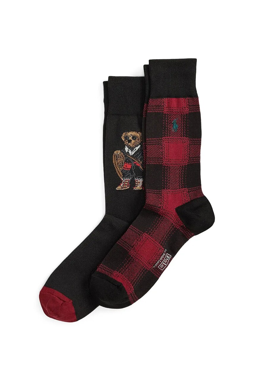 Ponožky Polo Ralph Lauren 2-pak čierna farba, 449P04711