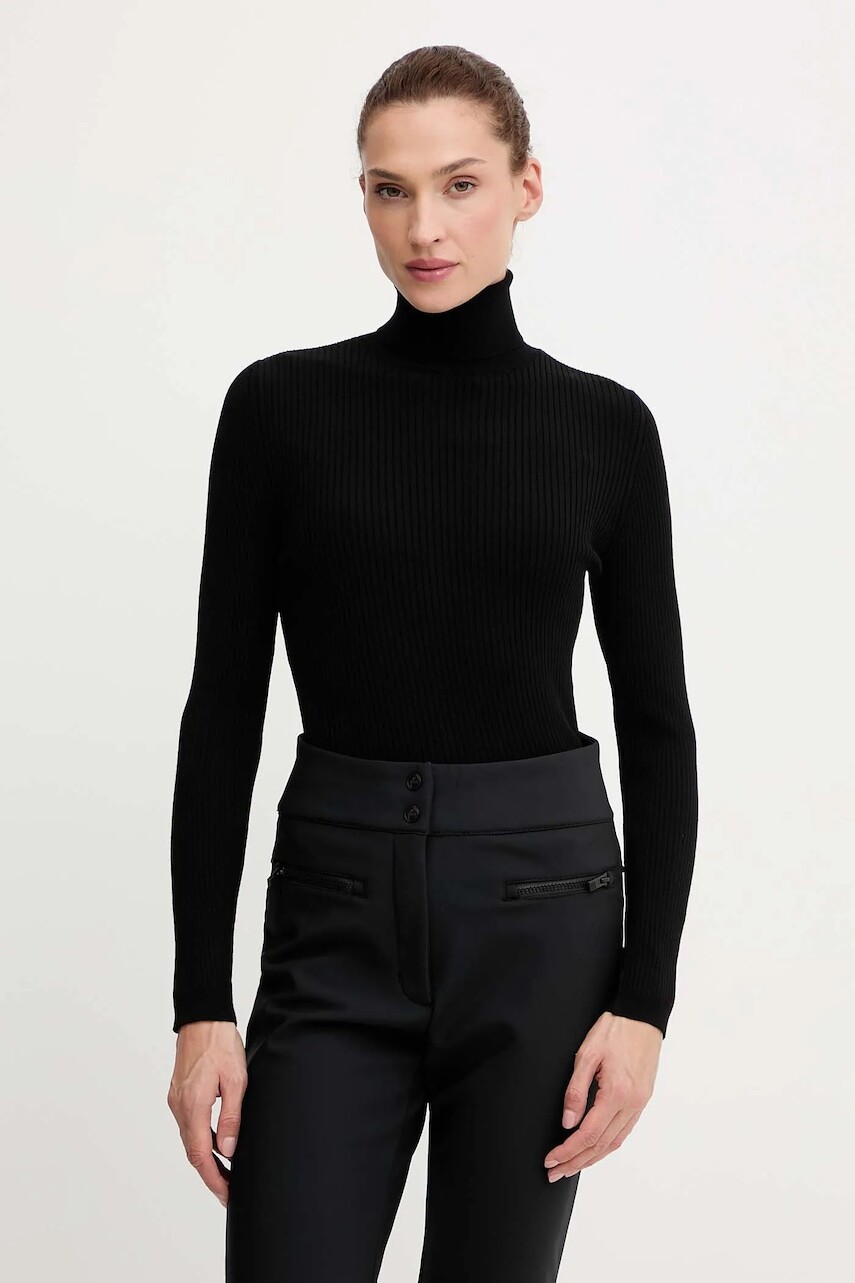 Sveter Fusalp Ancelle čierna farba, ľahký, s rolákom, O1110