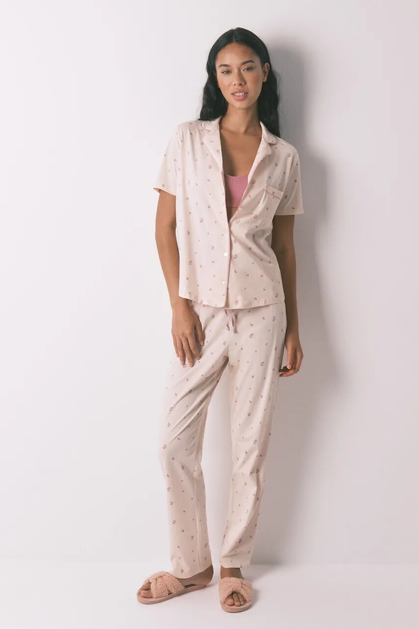 Bavlnené pyžamo women'secret ružová farba, bavlnené, 3592429