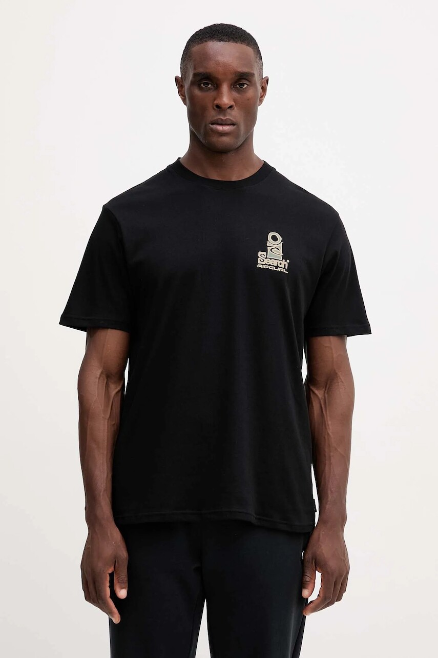 Tričko Rip Curl VAPORCOOL pánske, čierna farba, s potlačou, 0K5MTE