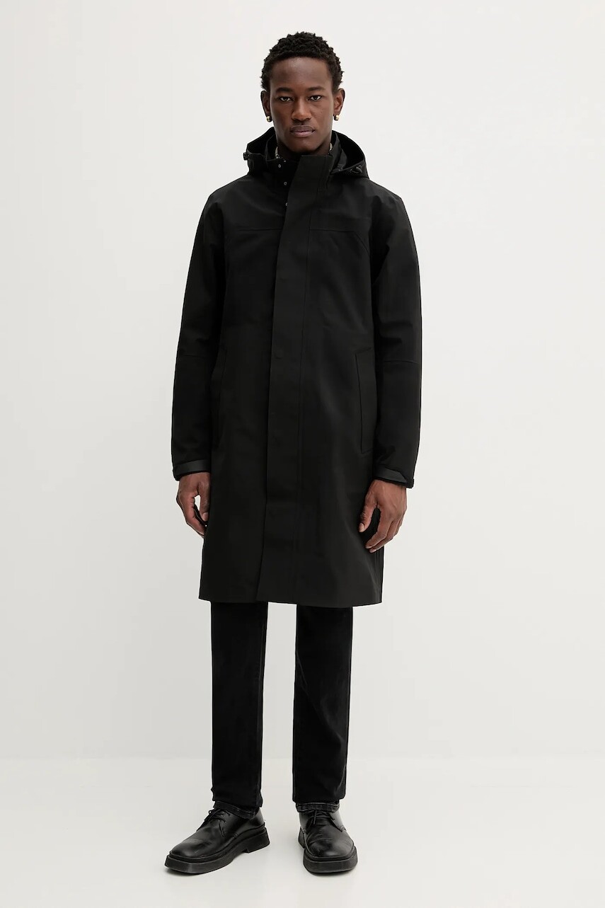 Bunda Calvin Klein čierna farba, prechodná, LV04LD518G