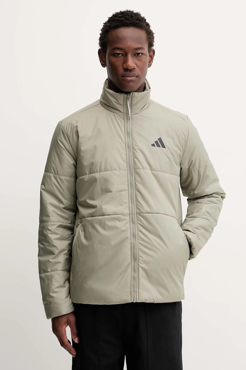 Bunda adidas Bsc Climawarm 3 zelená farba, prechodná, JX7760