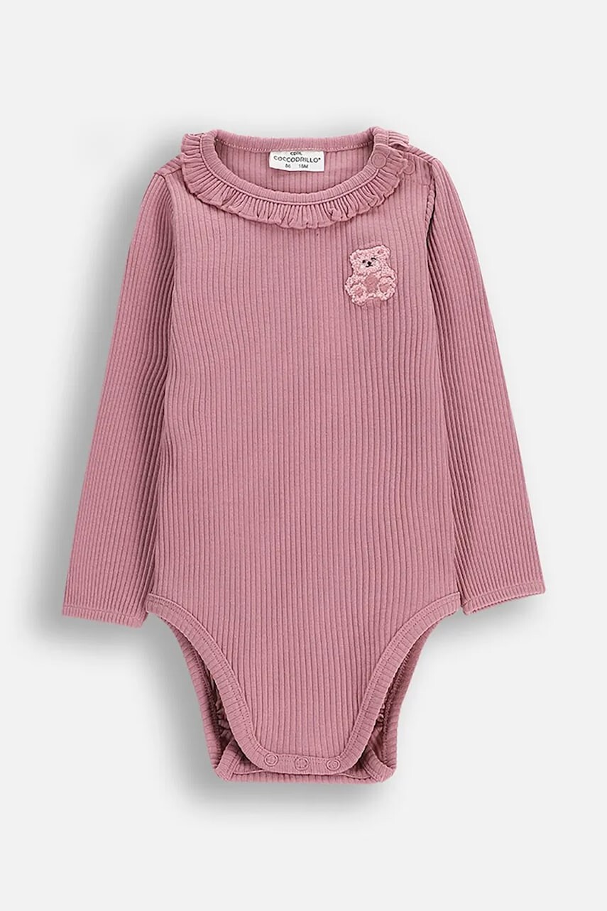 Bavlnené body pre bábätká Coccodrillo TEDDY BEAR GIRL NEWBORN