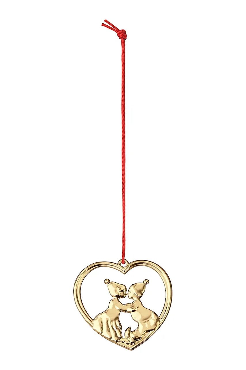 Závesná dekorácia Rosendahl Kissing Elves 6,5 cm žltá farba