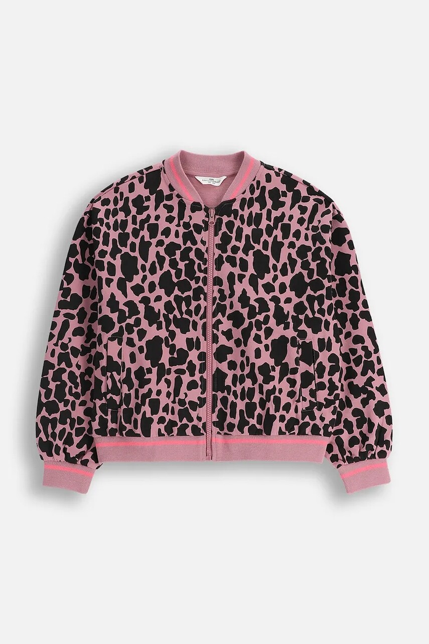 Detská bavlnená mikina Coccodrillo ružová farba, vzorovaná, CRAFT PUNK GIRL JUNIOR