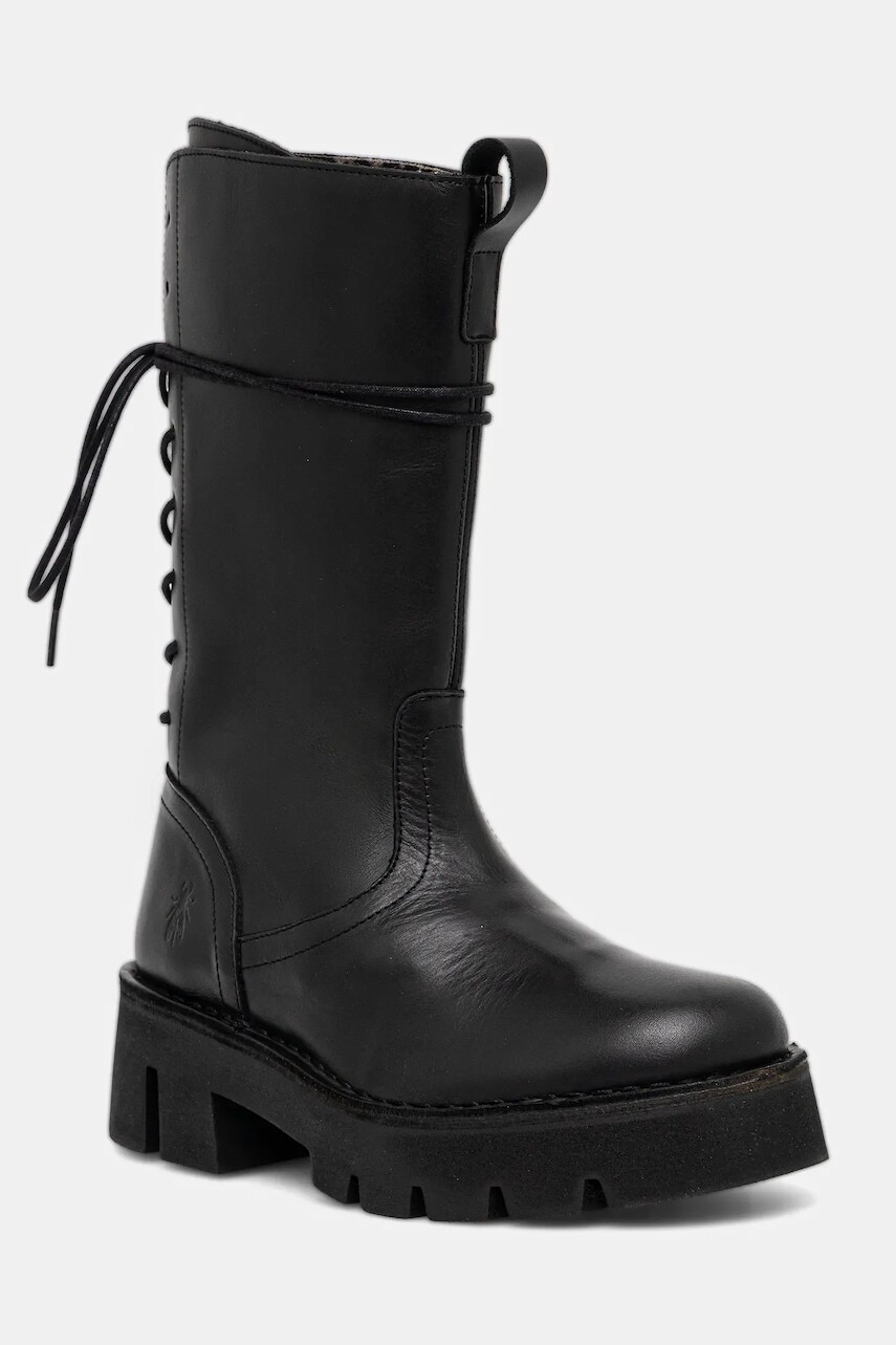 Kožené členkové topánky Fly London BERF160FLY čierna farba, na plochom podpätku, P211160000