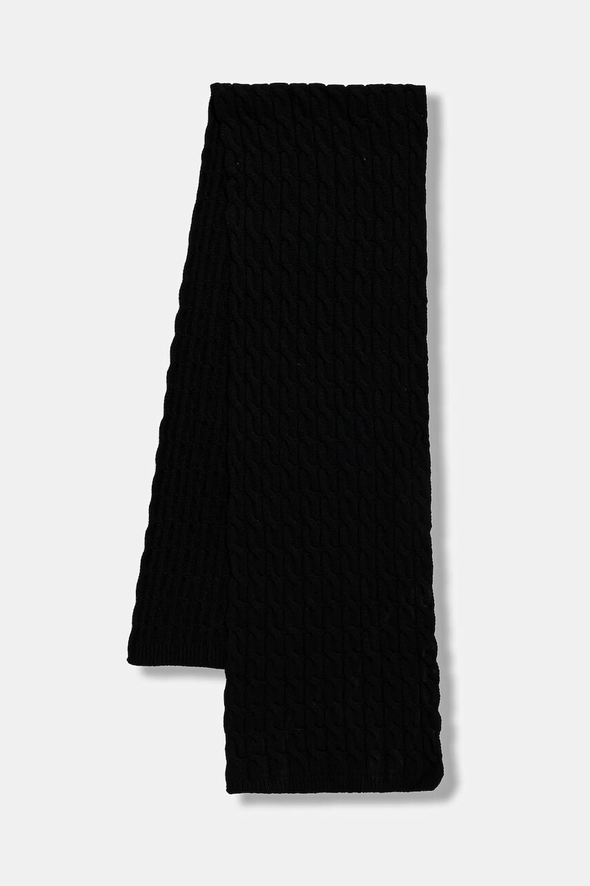 Šál s prímesou vlny Liviana Conti čierna farba, jednofarebný, A5WF76