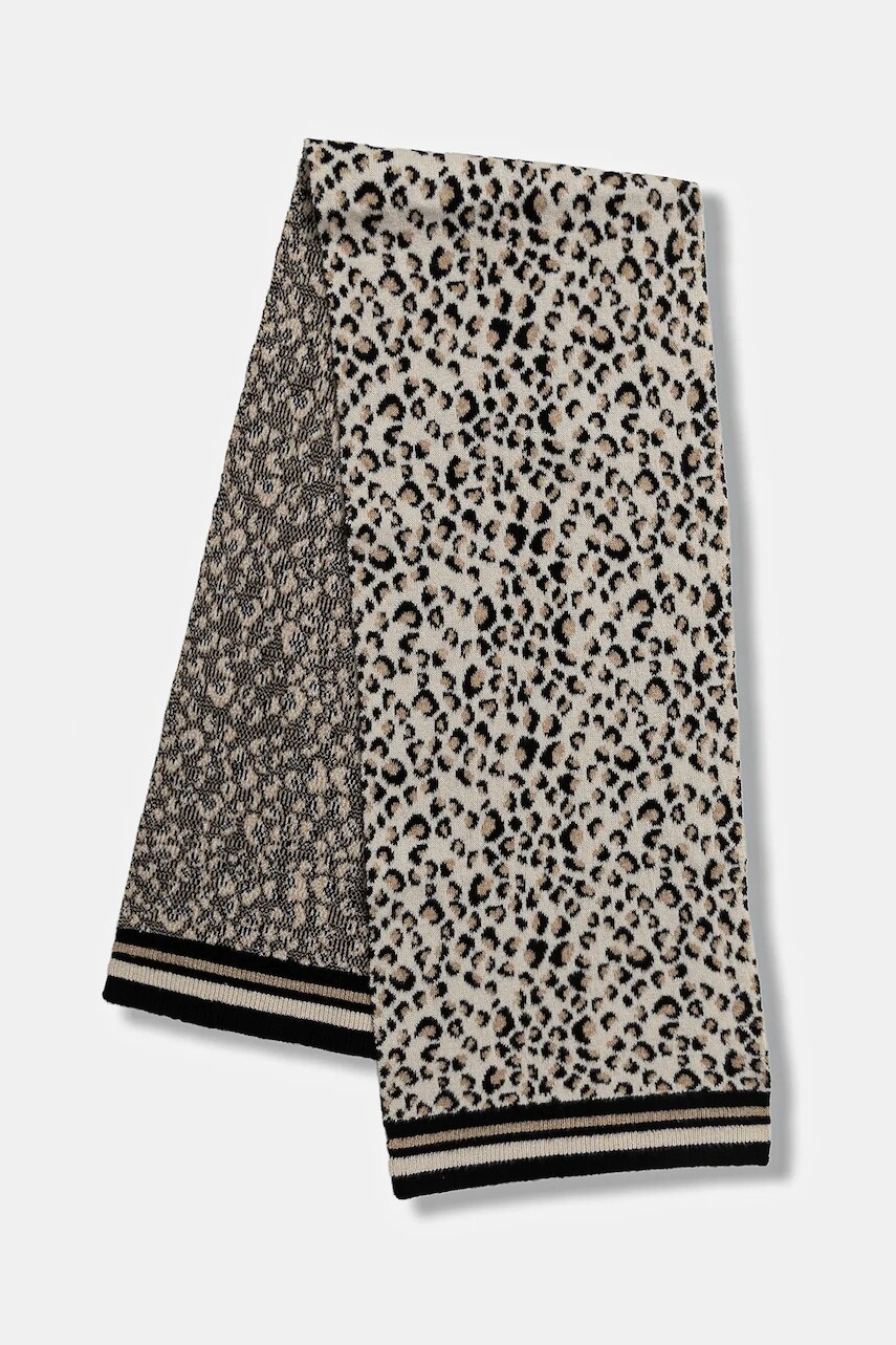 Šál s prímesou vlny Morgan béžová farba, vzorovaný, 5OREO