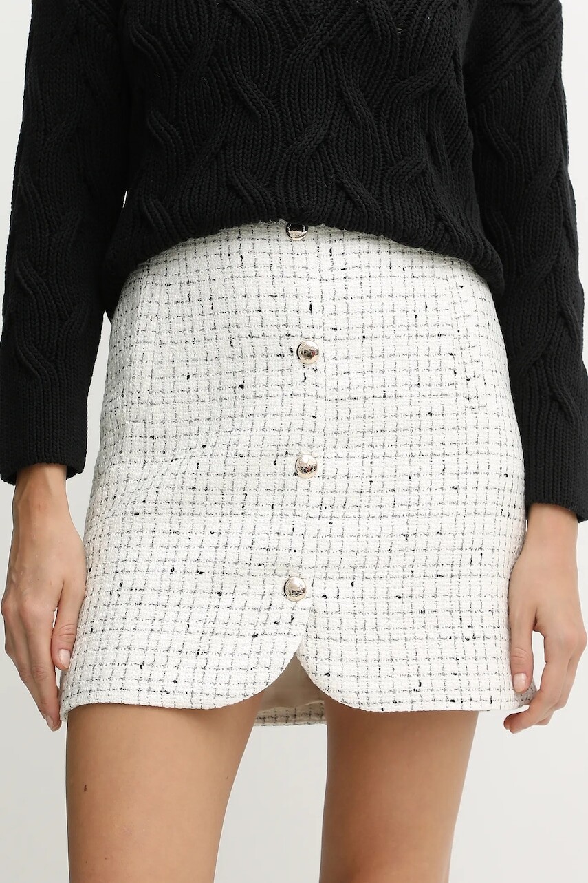 Sukňa Morgan béžová farba, mini, rovný strih, JGABY