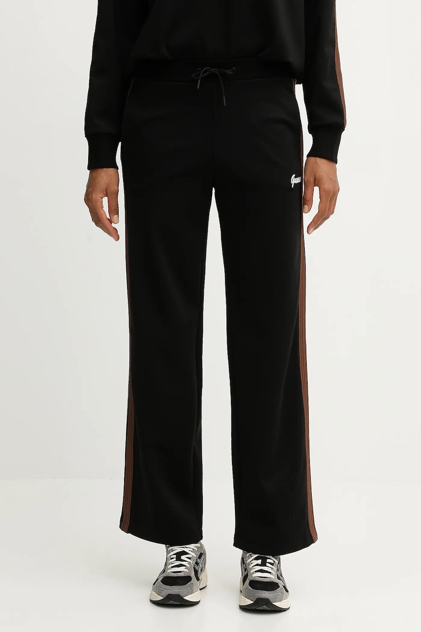 Tepláky Guess FABIA čierna farba, s nášivkou, V5BB24 KCX22