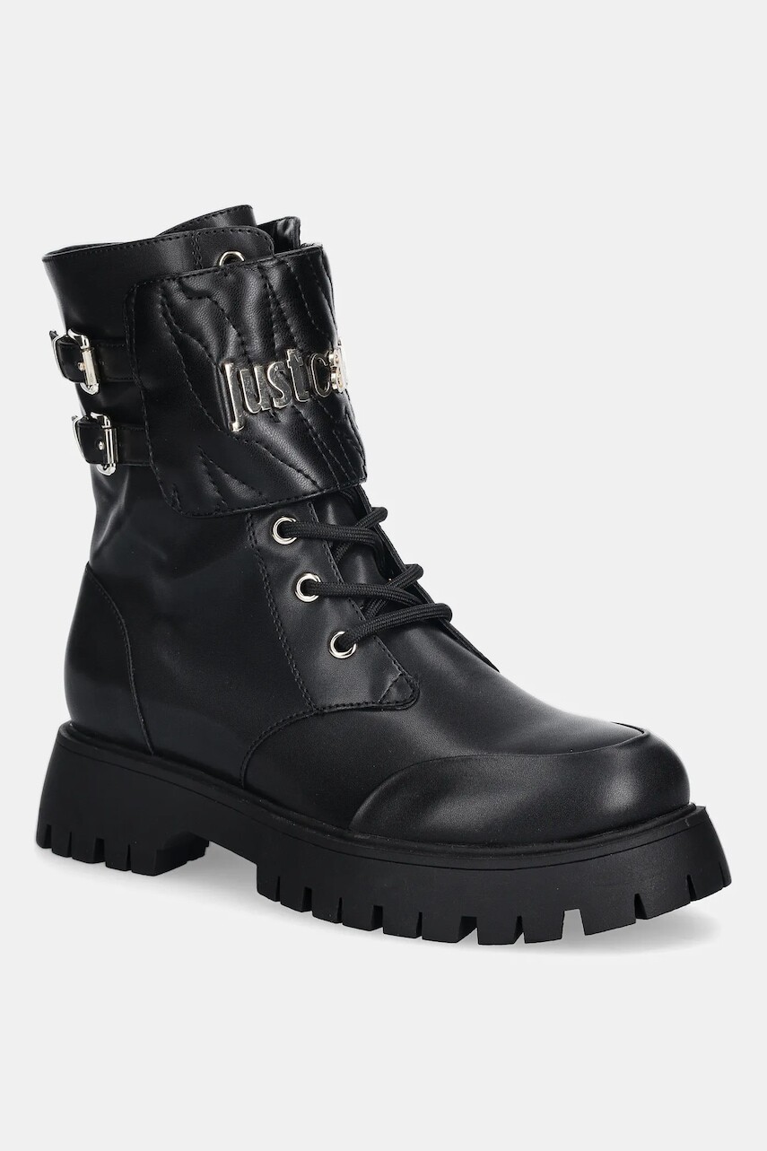 Workery Just Cavalli čierna farba, na plochom podpätku, 79RA3S97ZSD64899