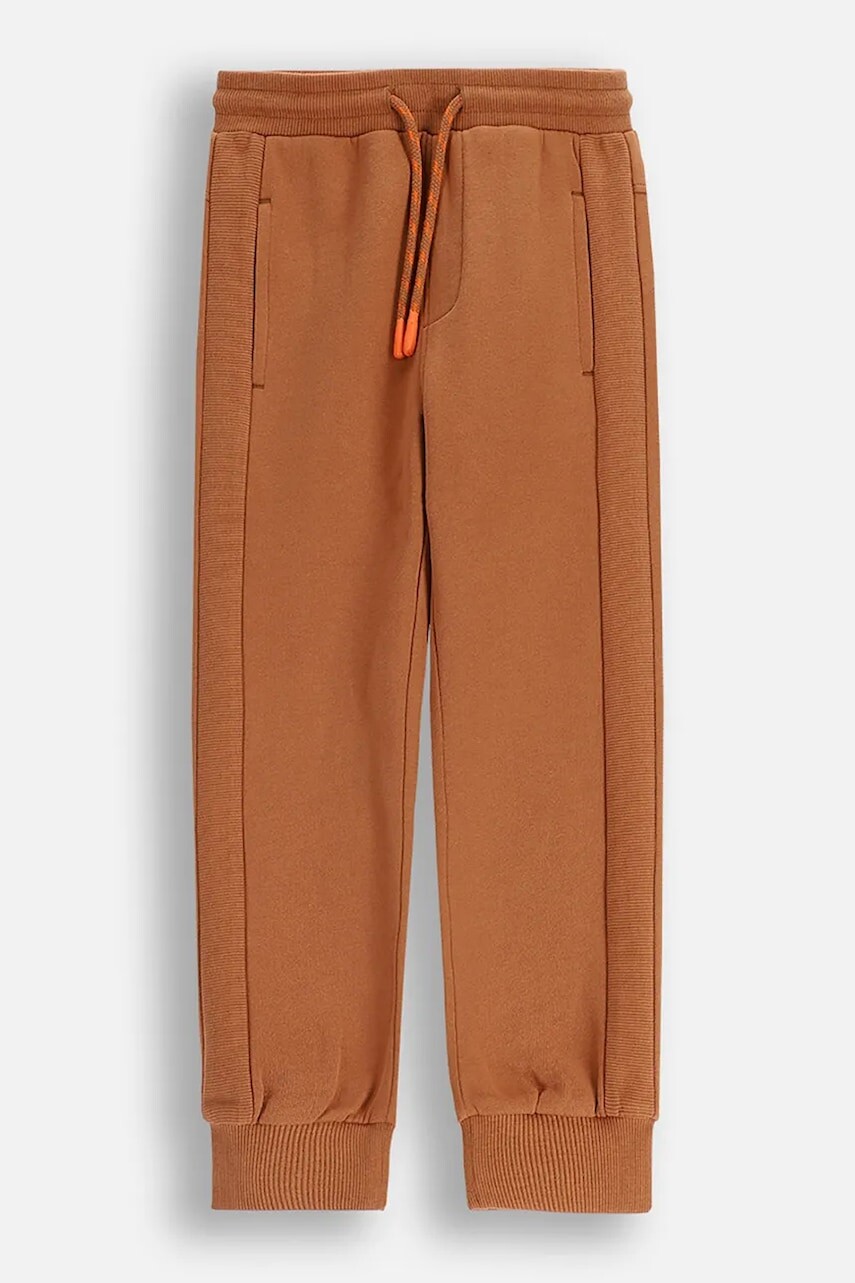 Detské tepláky Coccodrillo hnedá farba, vzorované, YETI BOY KIDS