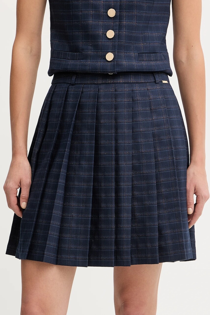 Sukňa Fracomina modrá farba, mini, áčkový strih, FS25WG1001W56195