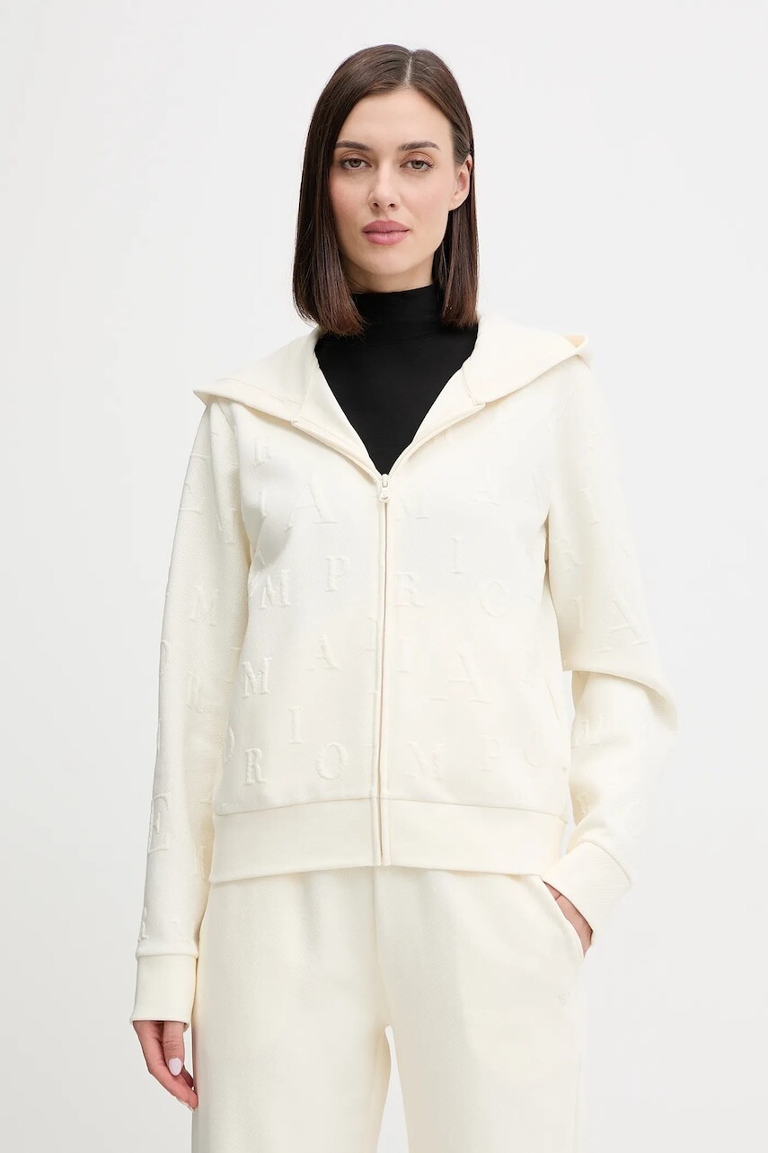 Mikina Emporio Armani Underwear béžová farba, s kapucňou, EW000392 AF15357